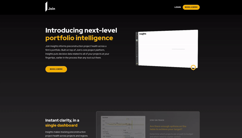 A scrolling gif of Join's Insights landing page.